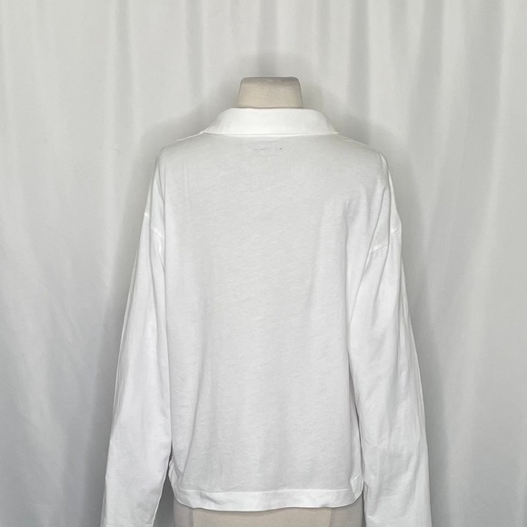 NWT!!! J. CREW Vintage Jersey Johnny Collar Shirt Solid White Pullover Medium - Picture 8 of 13